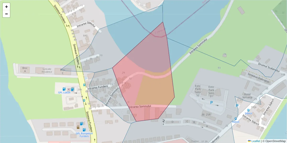 Hartă a codului poștal  și a codurilor poștale învecinate