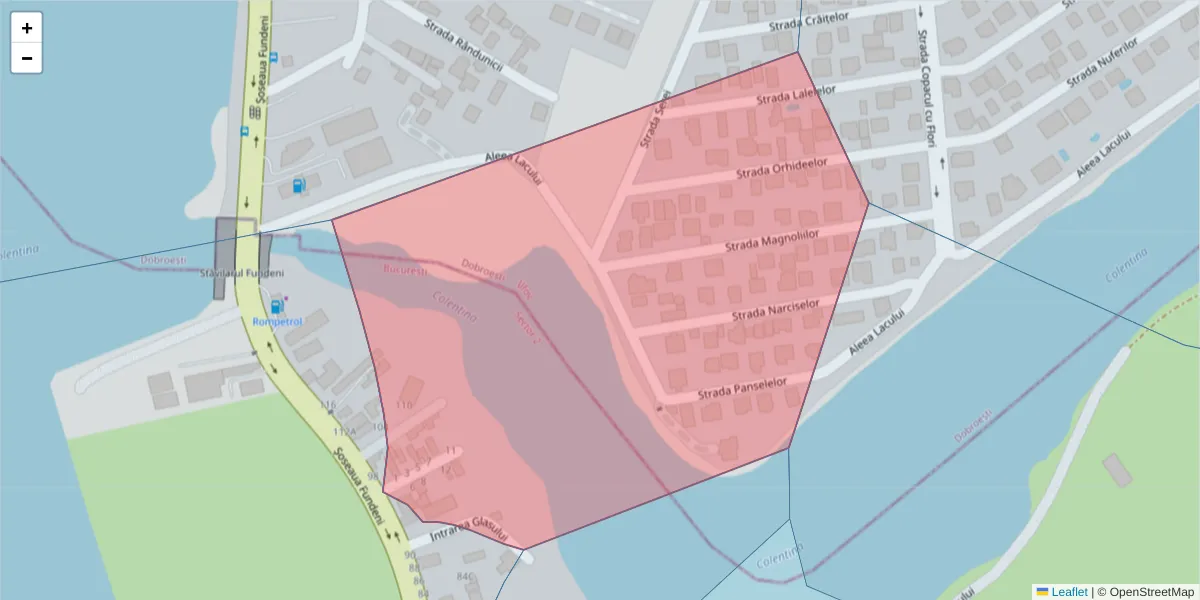 Hartă a codului poștal  și a codurilor poștale învecinate