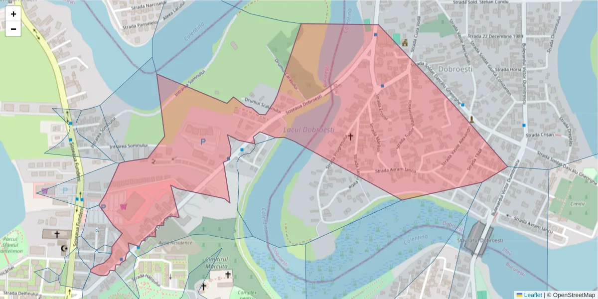 Hartă a codului poștal  și a codurilor poștale învecinate