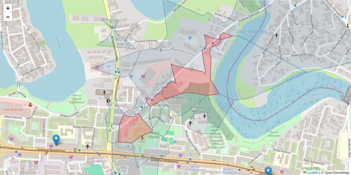 Hartă a codului poștal  și a codurilor poștale învecinate