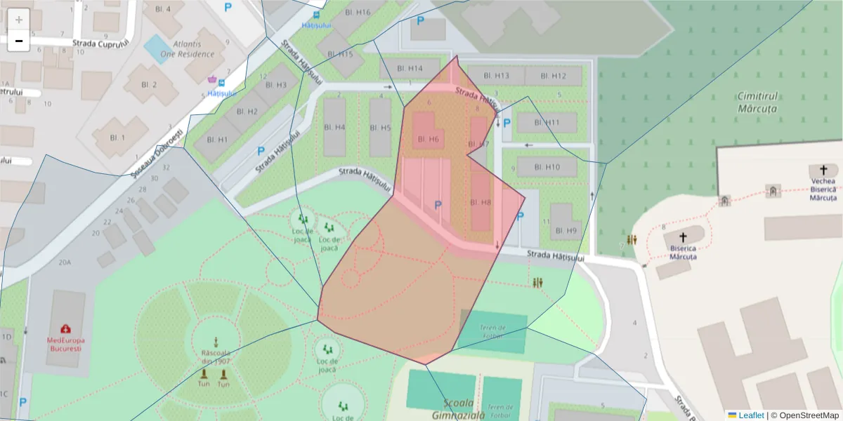 Hartă a codului poștal  și a codurilor poștale învecinate