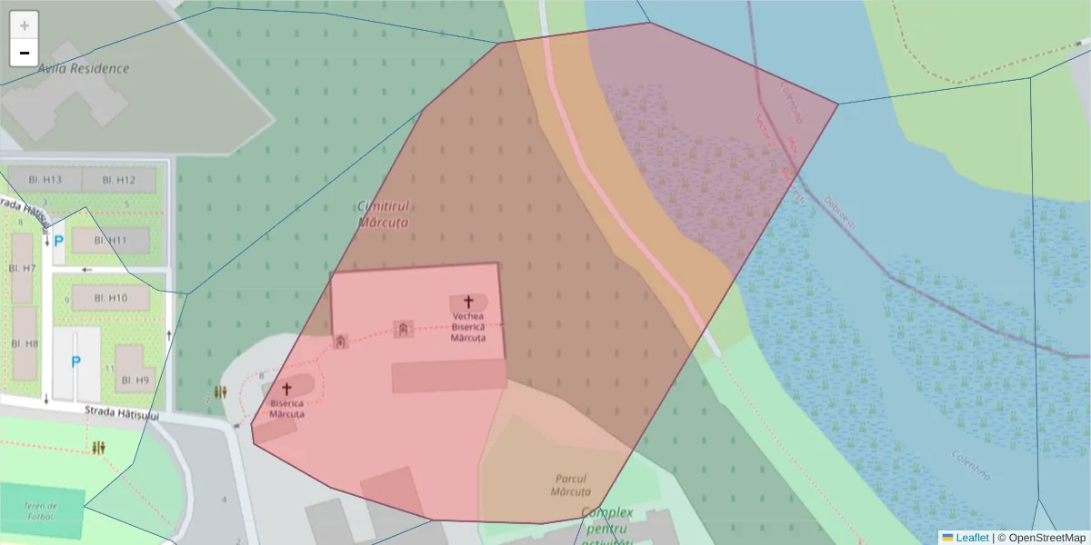 Hartă a codului poștal  și a codurilor poștale învecinate