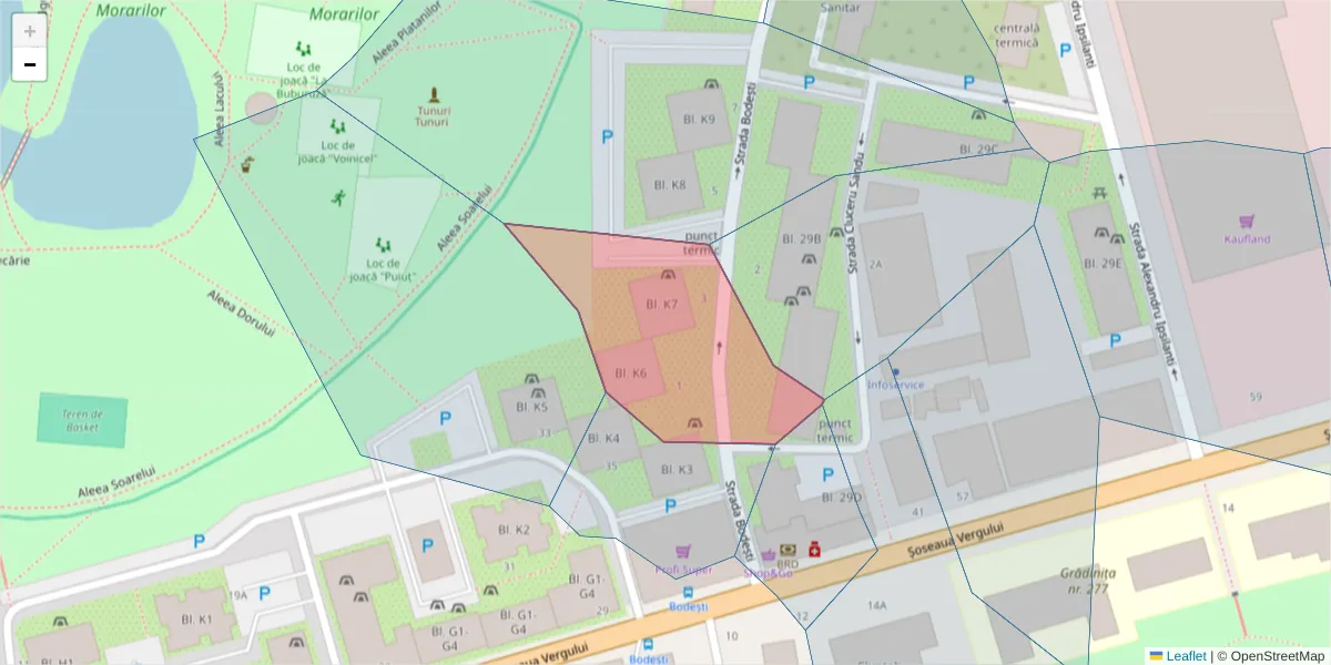 Hartă a codului poștal  și a codurilor poștale învecinate