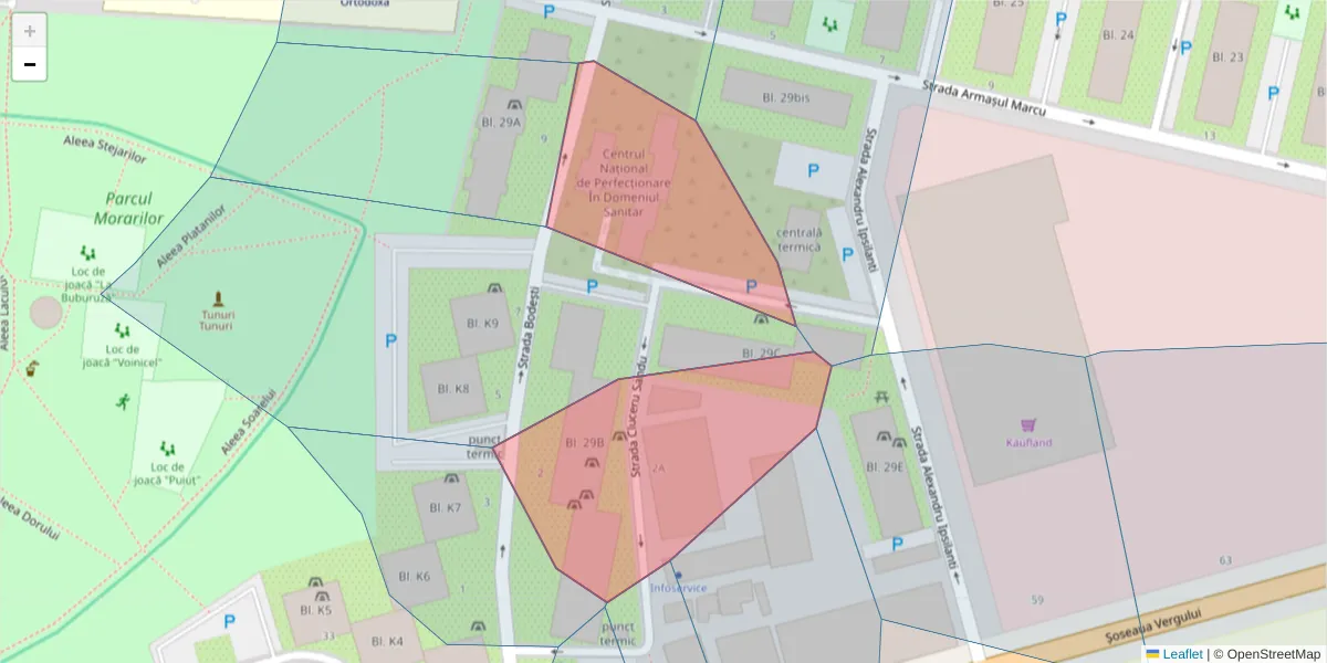 Hartă a codului poștal  și a codurilor poștale învecinate