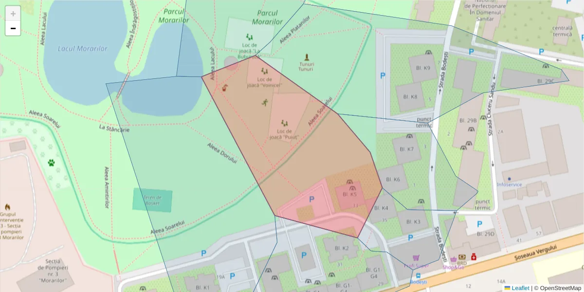 Hartă a codului poștal  și a codurilor poștale învecinate