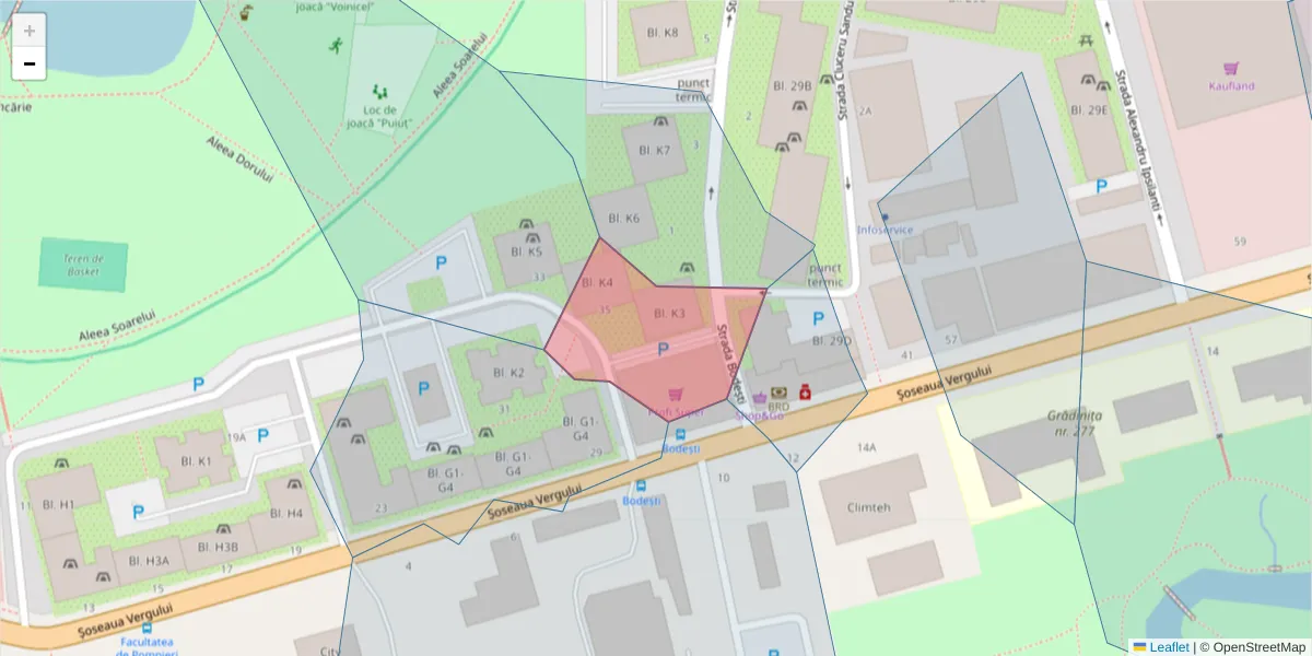 Hartă a codului poștal  și a codurilor poștale învecinate