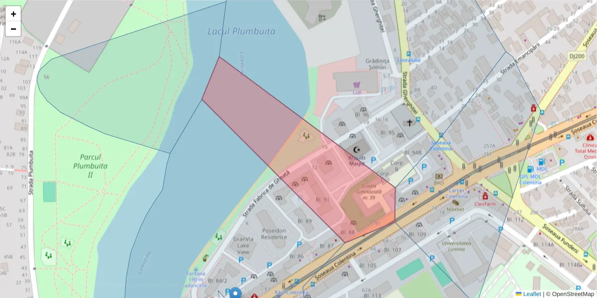 Hartă a codului poștal  și a codurilor poștale învecinate