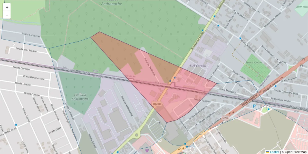 Hartă a codului poștal  și a codurilor poștale învecinate