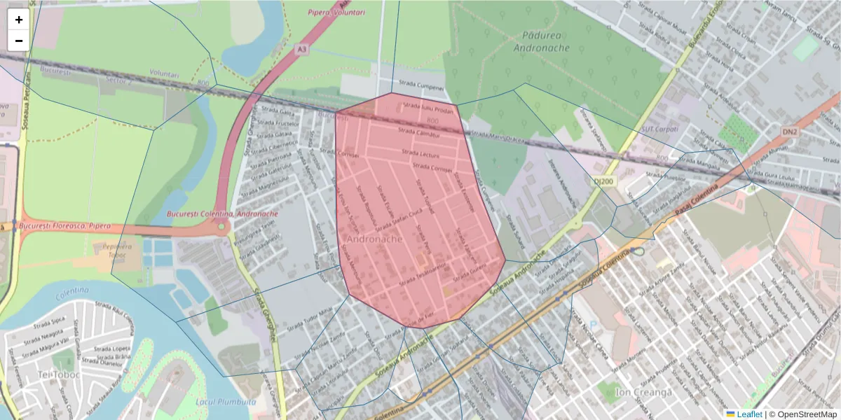 Hartă a codului poștal  și a codurilor poștale învecinate