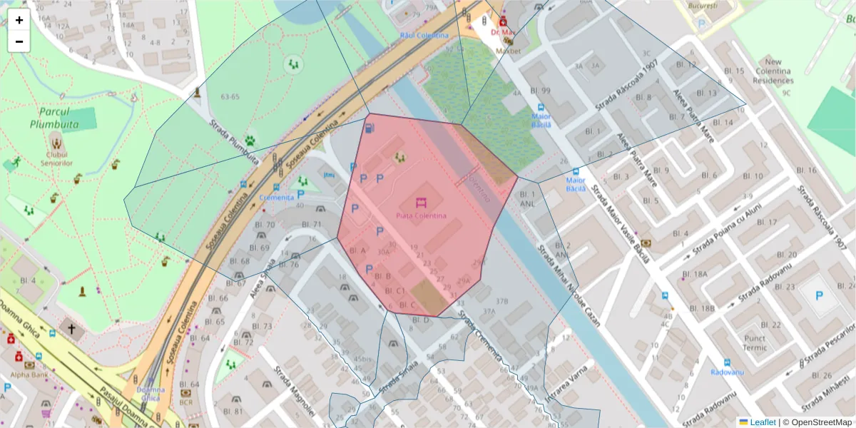 Hartă a codului poștal  și a codurilor poștale învecinate