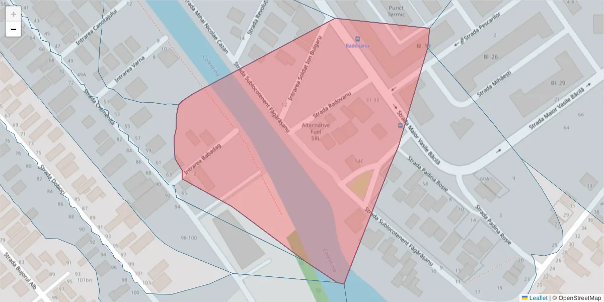 Hartă a codului poștal  și a codurilor poștale învecinate