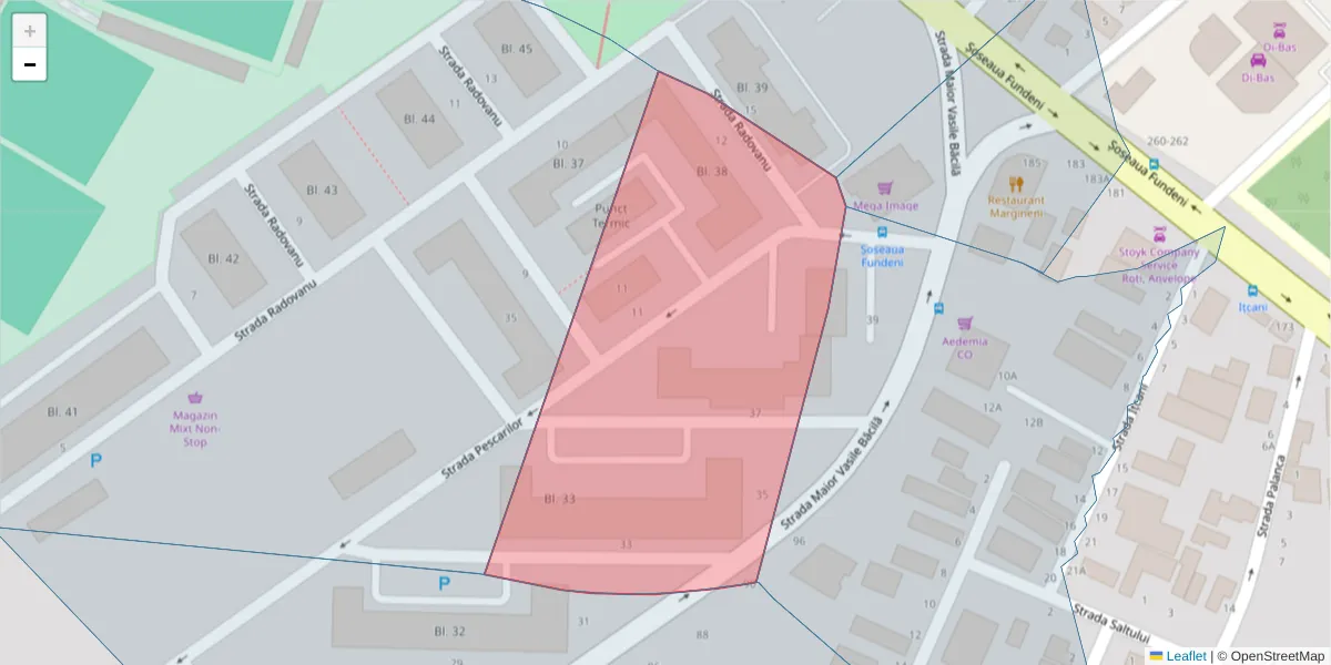 Hartă a codului poștal  și a codurilor poștale învecinate