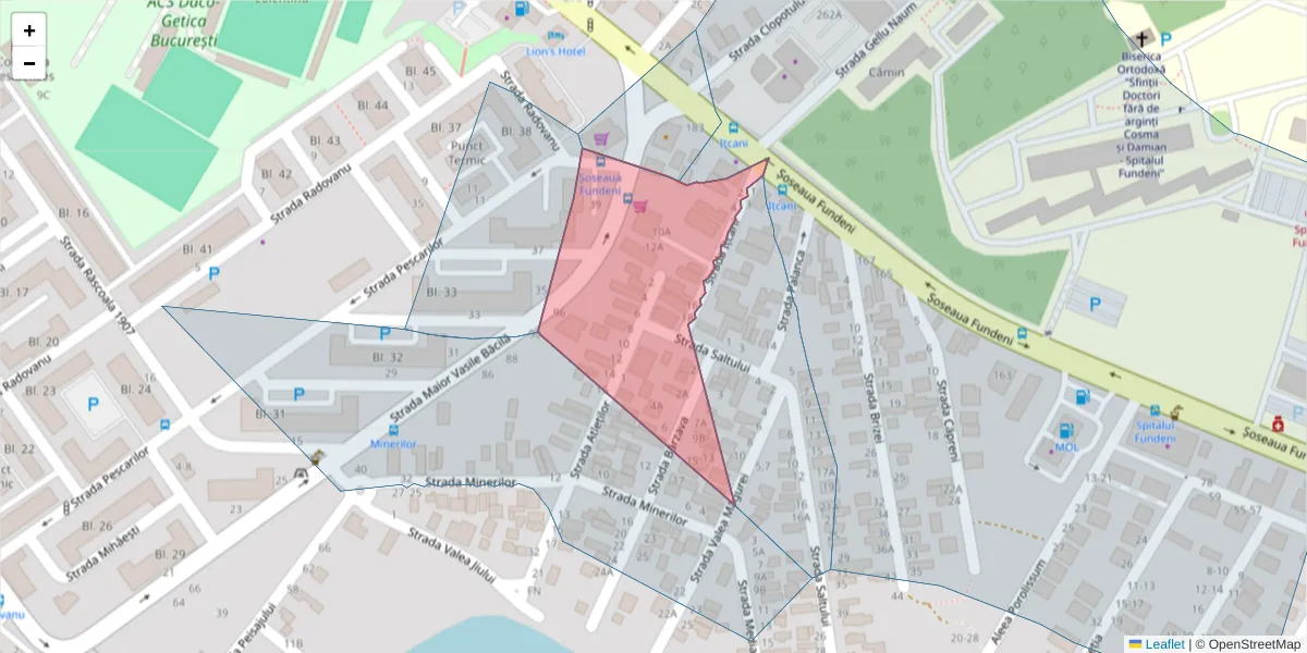 Hartă a codului poștal  și a codurilor poștale învecinate