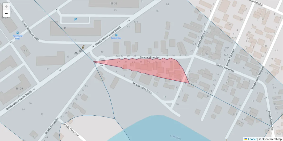 Hartă a codului poștal  și a codurilor poștale învecinate