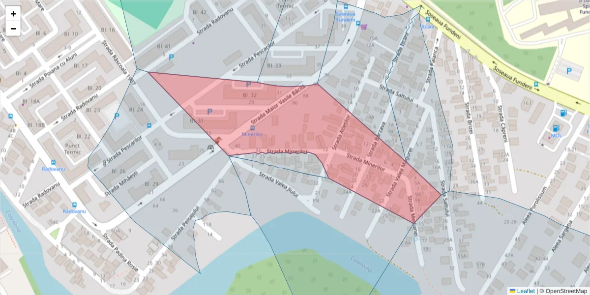 Hartă a codului poștal  și a codurilor poștale învecinate