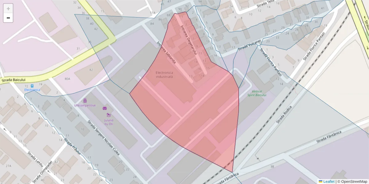 Hartă a codului poștal  și a codurilor poștale învecinate