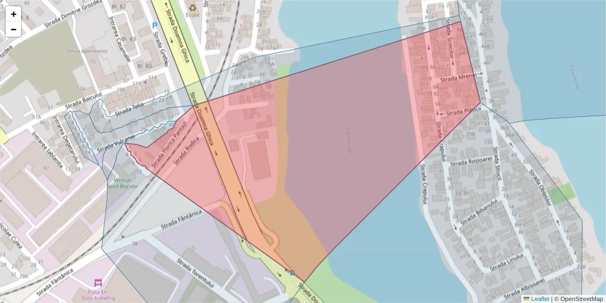 Hartă a codului poștal  și a codurilor poștale învecinate