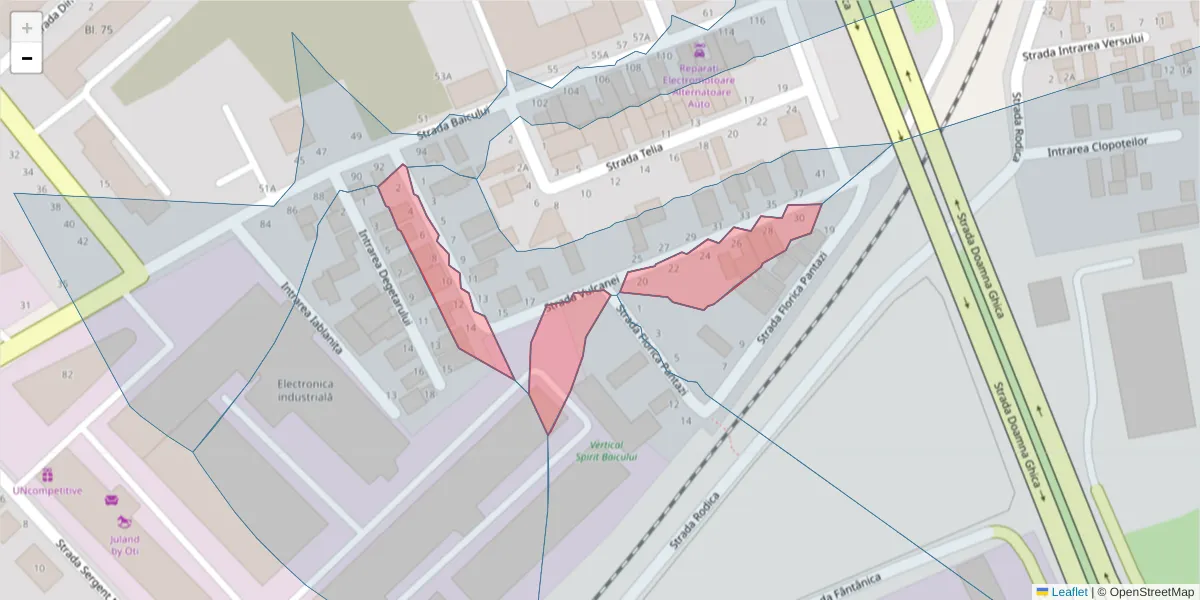 Hartă a codului poștal  și a codurilor poștale învecinate