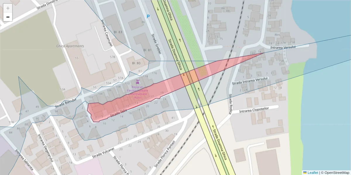 Hartă a codului poștal  și a codurilor poștale învecinate