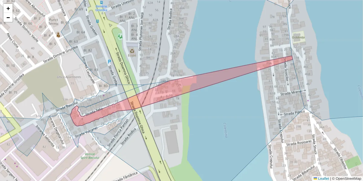 Hartă a codului poștal  și a codurilor poștale învecinate