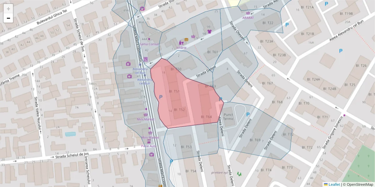 Hartă a codului poștal  și a codurilor poștale învecinate