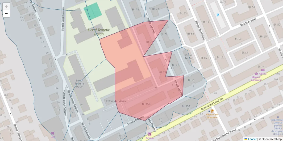 Hartă a codului poștal  și a codurilor poștale învecinate