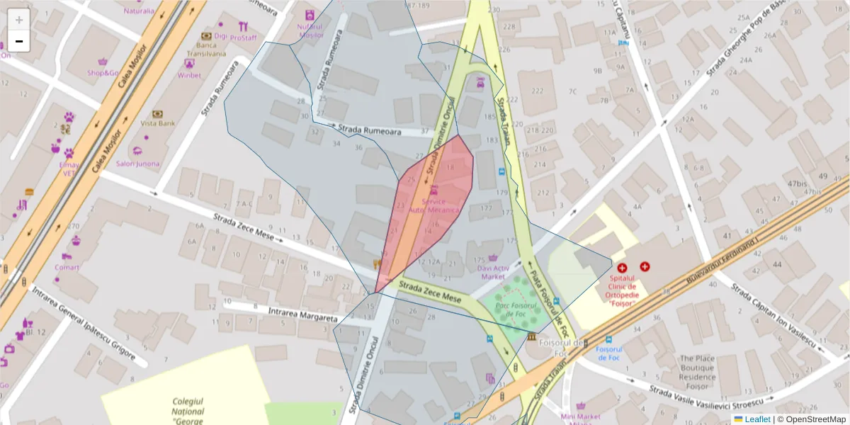Hartă a codului poștal  și a codurilor poștale învecinate