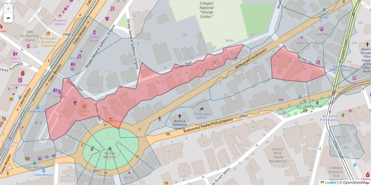 Hartă a codului poștal  și a codurilor poștale învecinate