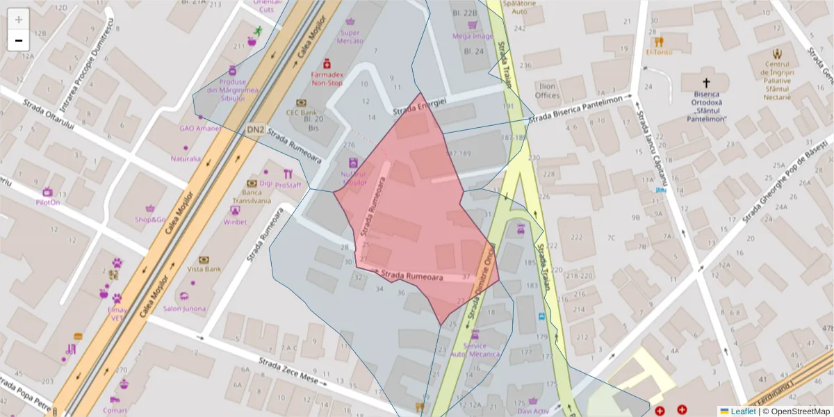 Hartă a codului poștal  și a codurilor poștale învecinate