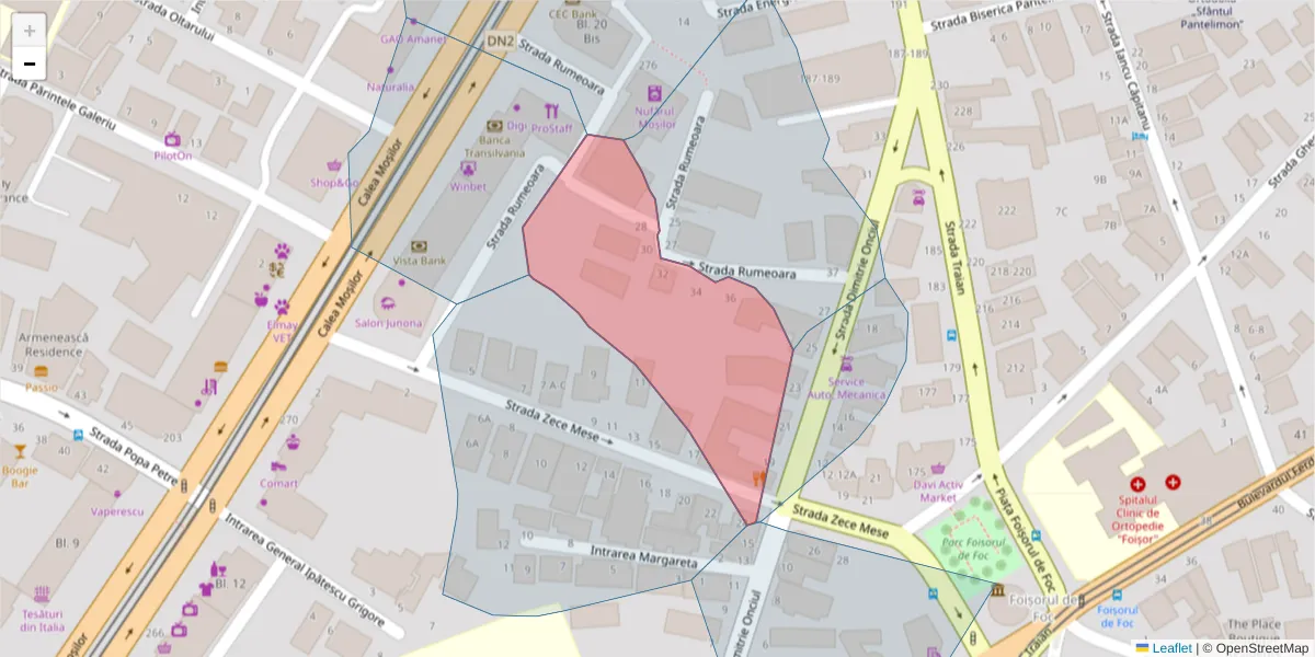 Hartă a codului poștal  și a codurilor poștale învecinate