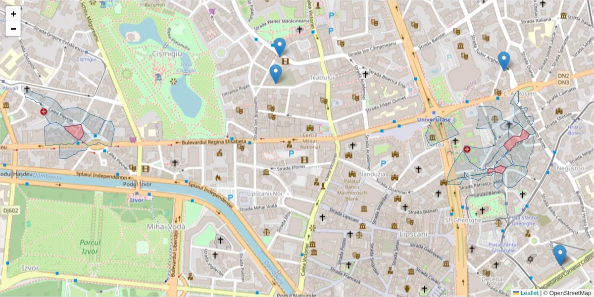 Hartă a codului poștal  și a codurilor poștale învecinate