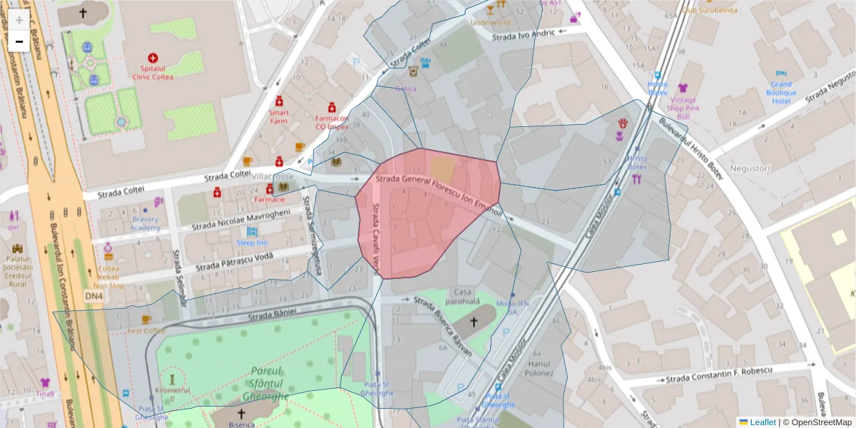 Hartă a codului poștal  și a codurilor poștale învecinate
