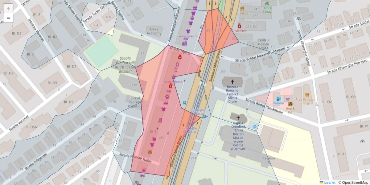 Hartă a codului poștal  și a codurilor poștale învecinate