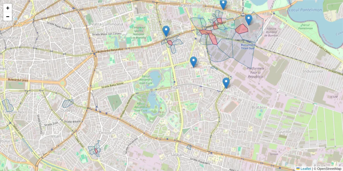 Hartă a codului poștal  și a codurilor poștale învecinate