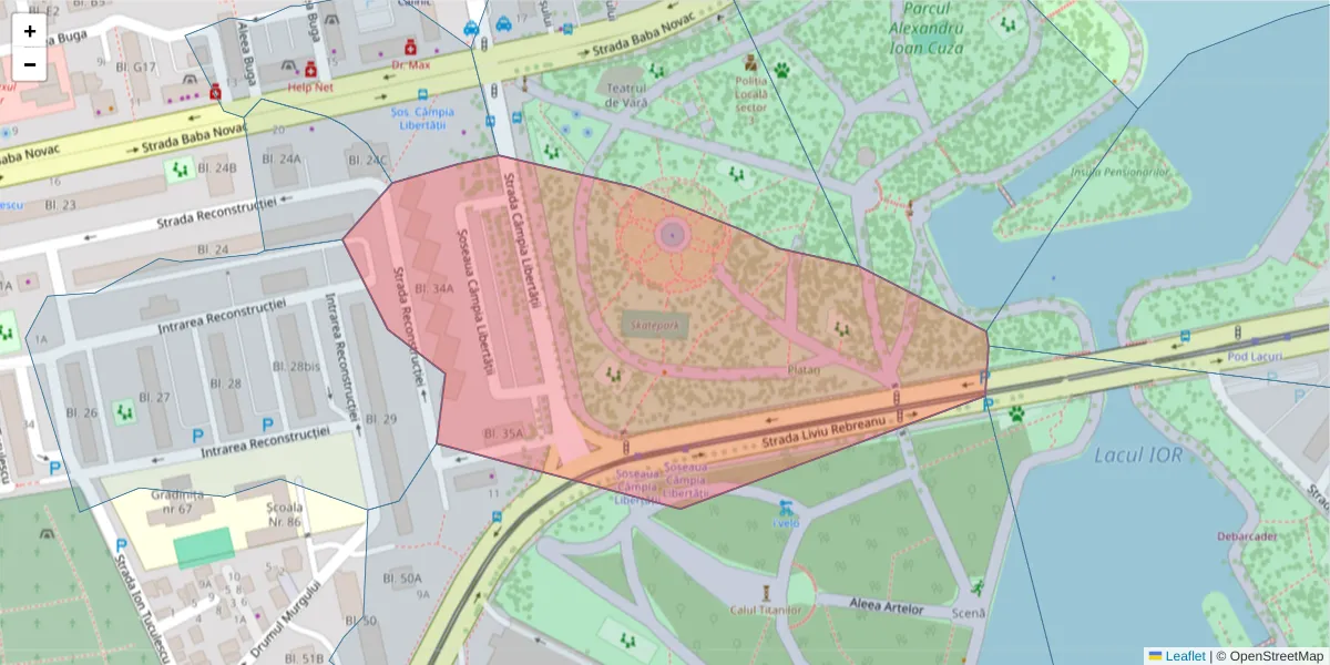 Hartă a codului poștal  și a codurilor poștale învecinate