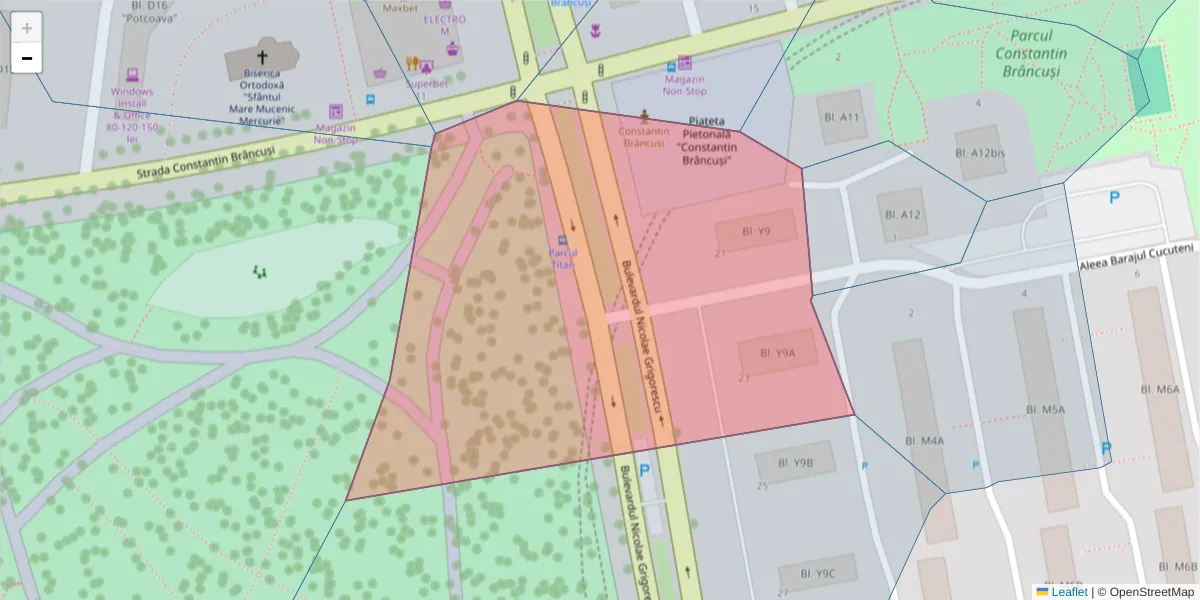 Hartă a codului poștal  și a codurilor poștale învecinate