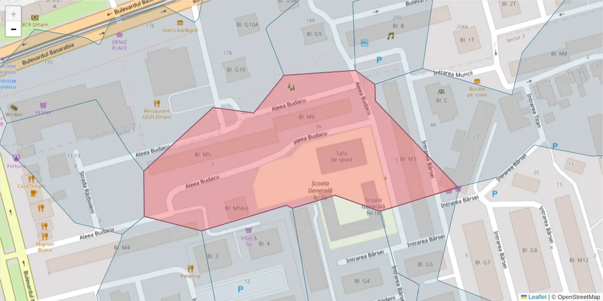 Hartă a codului poștal  și a codurilor poștale învecinate
