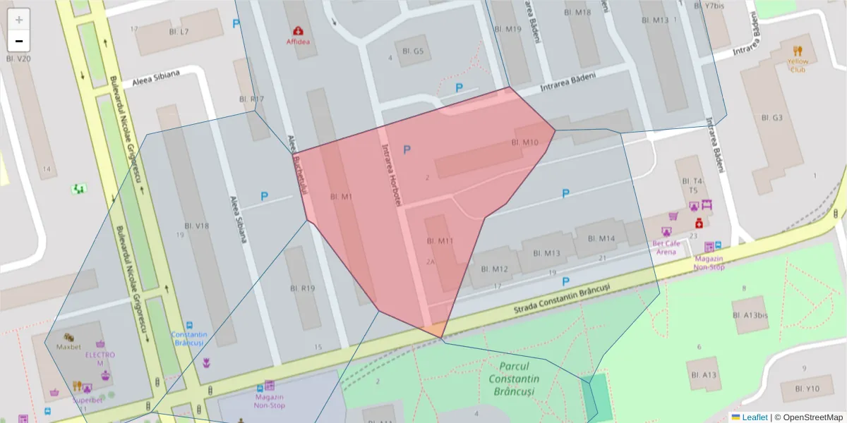 Hartă a codului poștal  și a codurilor poștale învecinate