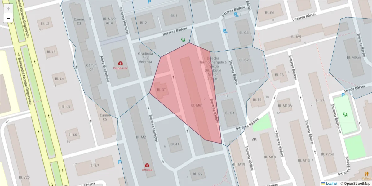 Hartă a codului poștal  și a codurilor poștale învecinate