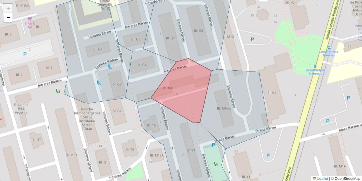 Hartă a codului poștal  și a codurilor poștale învecinate