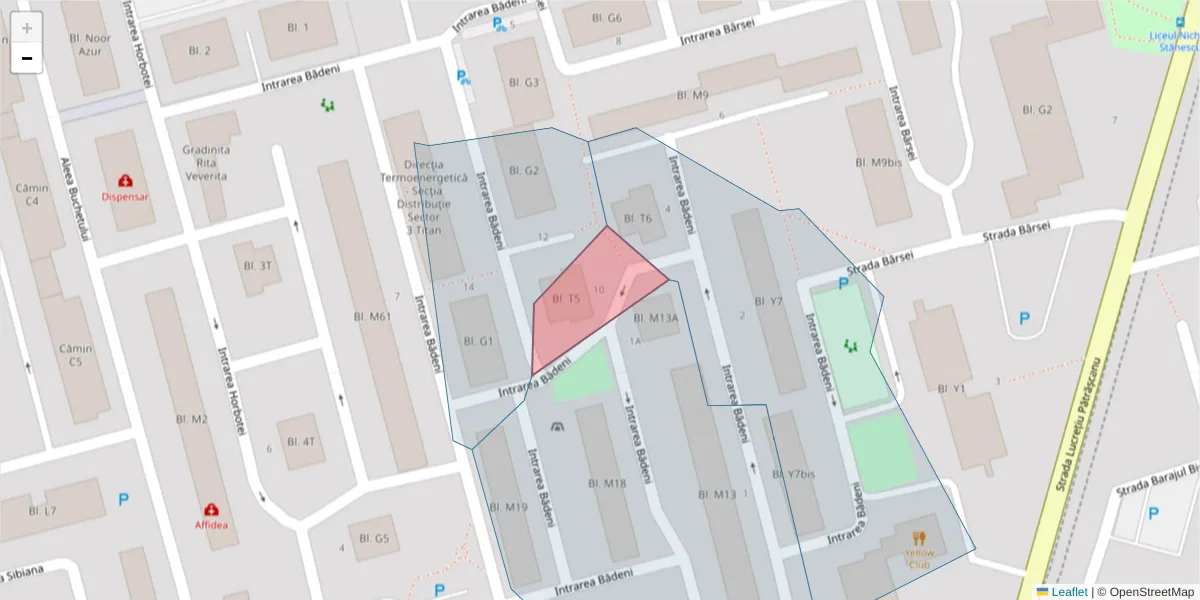 Hartă a codului poștal  și a codurilor poștale învecinate