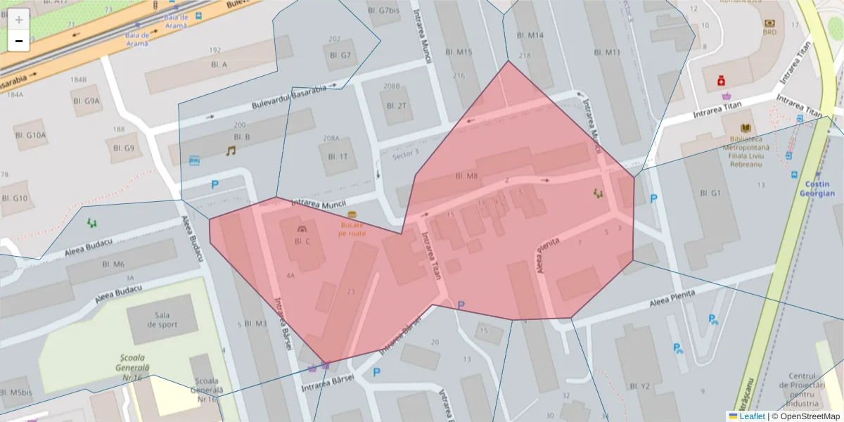 Hartă a codului poștal  și a codurilor poștale învecinate