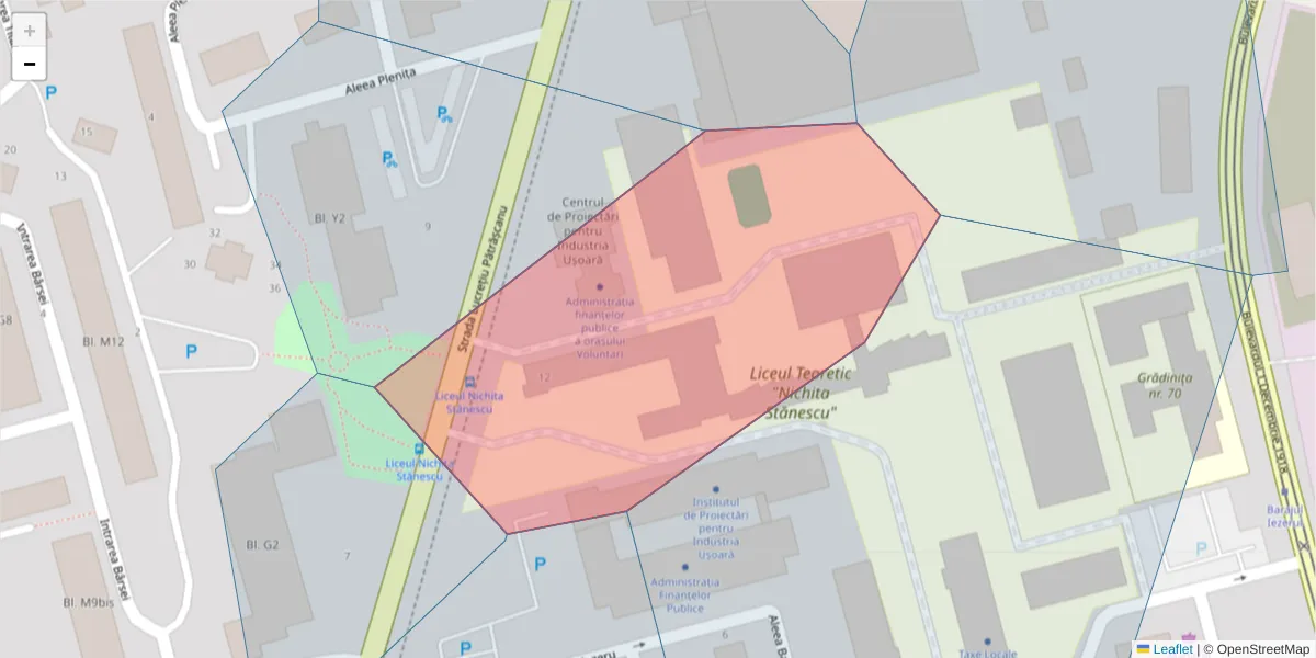Hartă a codului poștal  și a codurilor poștale învecinate
