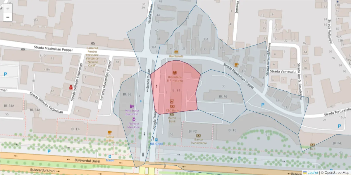 Hartă a codului poștal  și a codurilor poștale învecinate