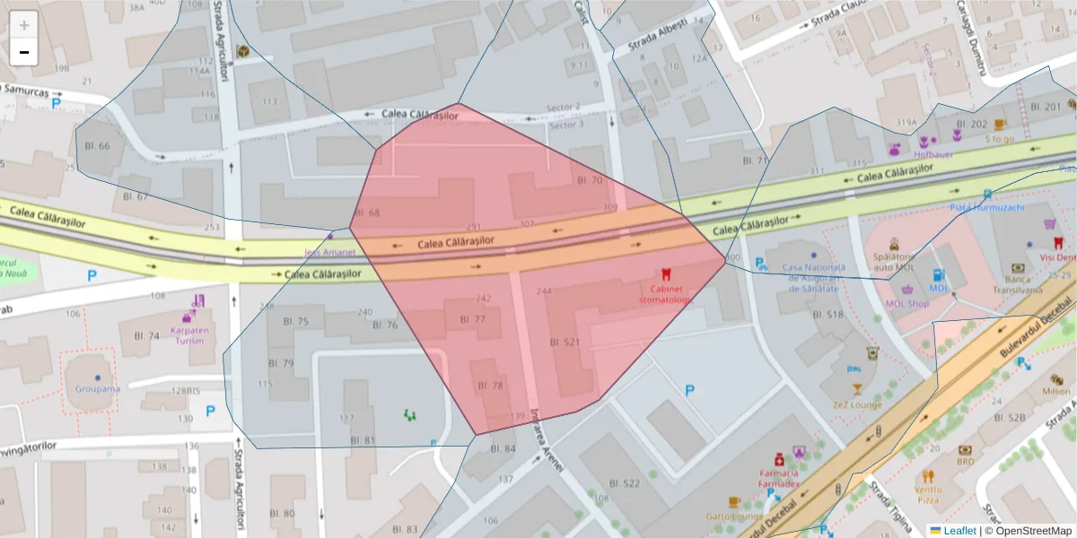 Hartă a codului poștal  și a codurilor poștale învecinate