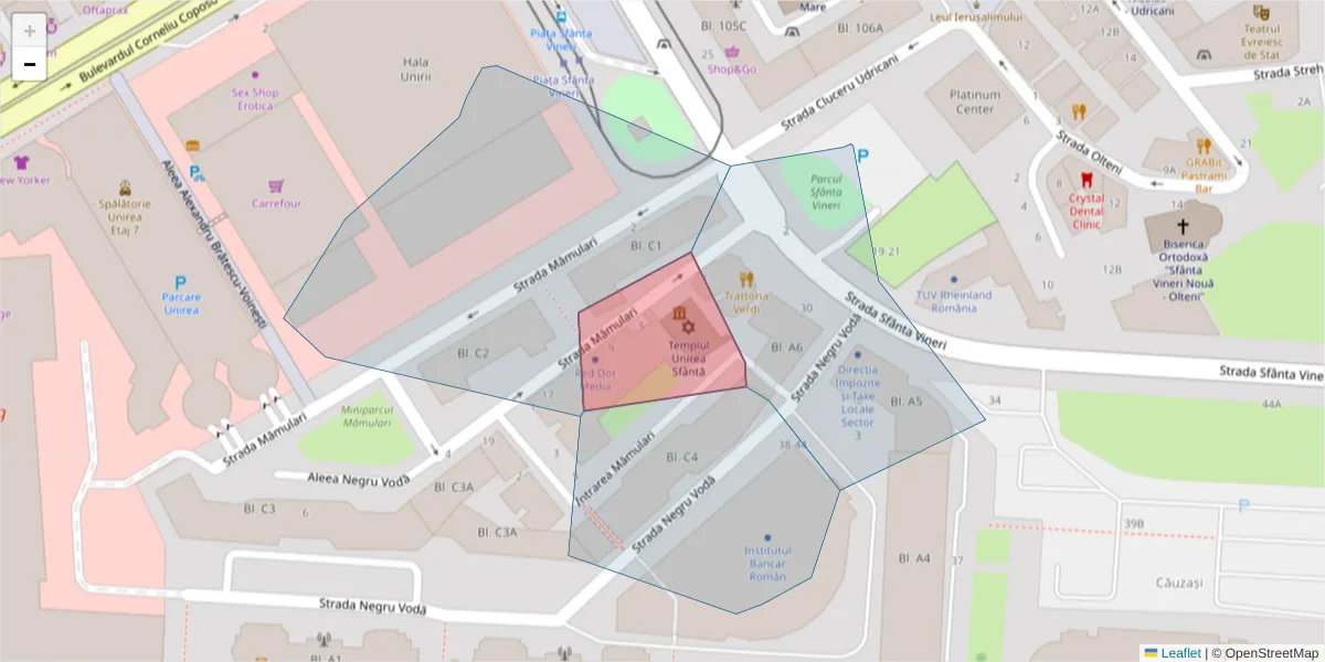 Hartă a codului poștal  și a codurilor poștale învecinate