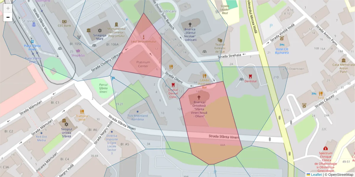 Hartă a codului poștal  și a codurilor poștale învecinate