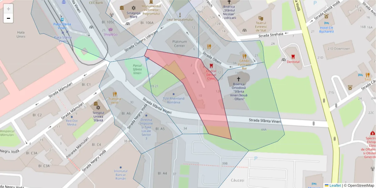 Hartă a codului poștal  și a codurilor poștale învecinate