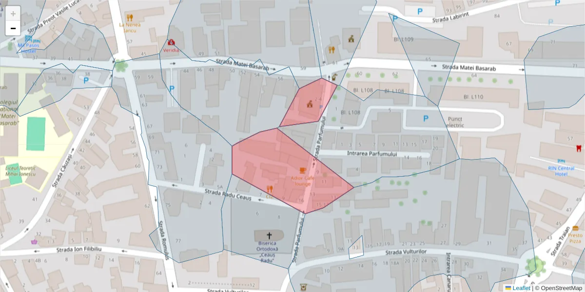 Hartă a codului poștal  și a codurilor poștale învecinate