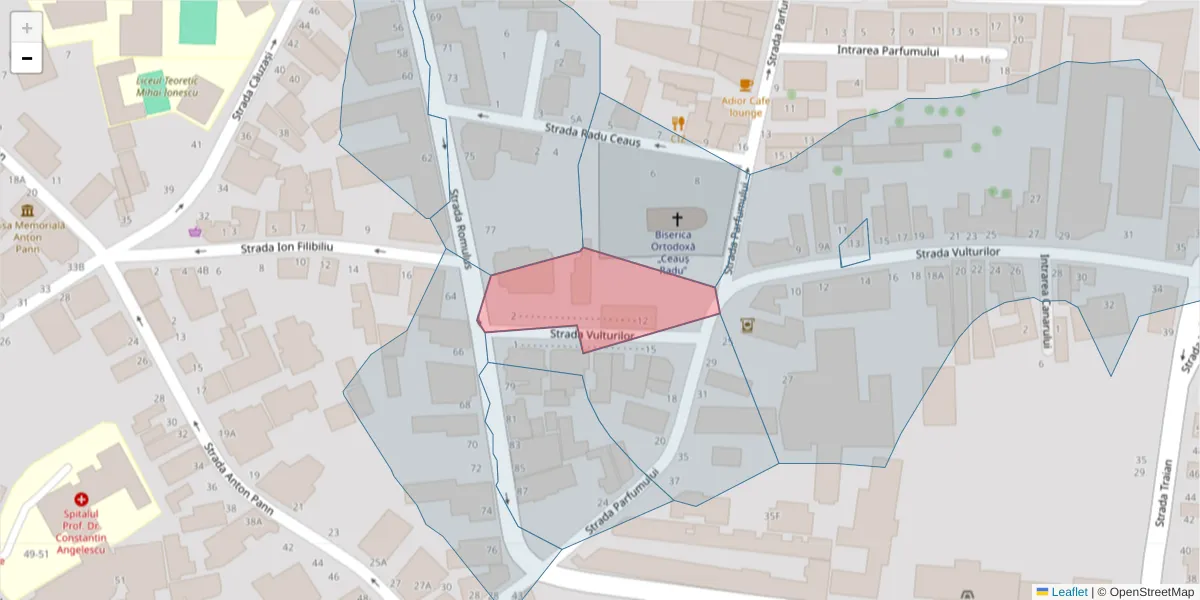 Hartă a codului poștal  și a codurilor poștale învecinate